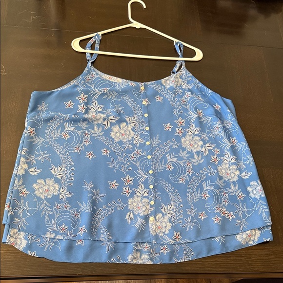 Blue Floral Button-Front Cami - Picture 3 of 5